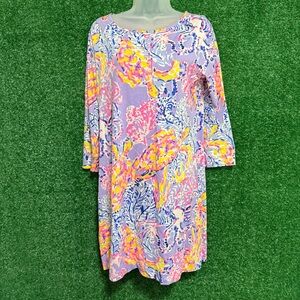 Lilly Pulitzer Marlowe Dress 3/4 Sleeve So Snappy Lilac Verban Size M Summer